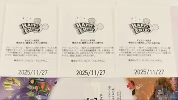 11월 27일 3매 해피 응모 해피엔 디즈니랜드