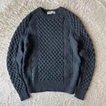 투모로우랜드 트리코 컨디션 최상 울 케이블 니트 XS 색스 블루