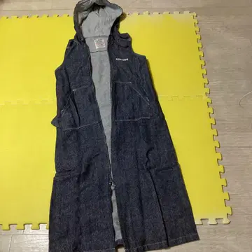 PERSON'S 후드 부착 롱 데님 자켓