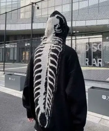 archive 그런지 등뼈 스켈레톤 니트 후디