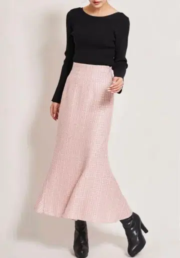 31 Sons de mode 트위드 머메이드 스커트 (핑크)