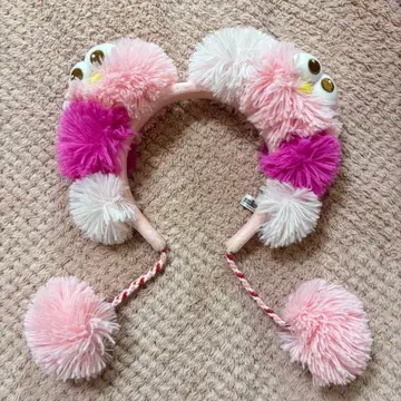 유니버설 스튜디오 재팬 세서미 스트릿 머리띠 핑크 폼폼