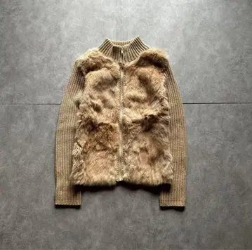 archive grunge fur drivers knit beige