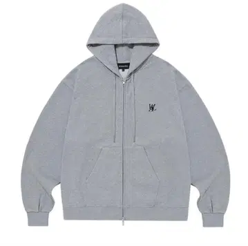 WOOALONG 그레이 지퍼 후드티 M