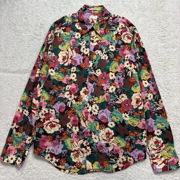 폴스미스 꽃무늬 레귤러 카라 셔츠 L 사이즈 일본제 멀티 컬러