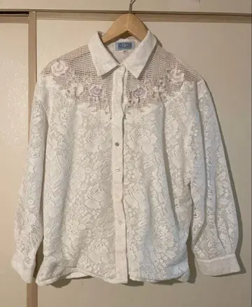 꽃무늬 코튼 레이스 셔츠