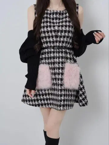 Lumignon Tweed pocket fur dress