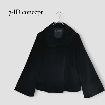 세븐아이디 컨셉 캐시미어 울 혼방 피 코트 M 상당 블랙