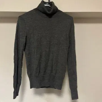 울 터틀넥 스웨터 그레이 유니클로