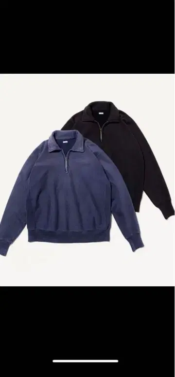 A.PRESSE 빈티지 하프 집 스웻셔츠