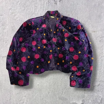 90s 빈티지 벨벳풍 도트 자켓 y2k 모드 개성