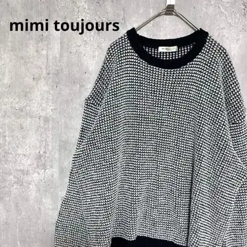 mimi toujours 와플 루즈핏 울 혼방 니트 페미닌 캐주얼