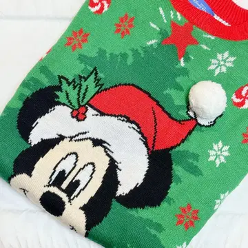 디즈니 크리스마스 니트 스웨터 미키 2019년 녹색 그린