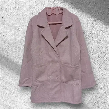 따뜻한 롱 코트 더스티 핑크 XL 루즈핏