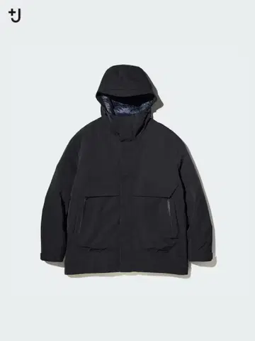 +j 하이브리드 다운 오버사이즈 파카 L 블랙