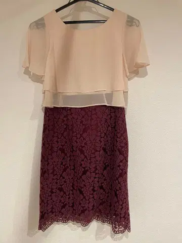 Aimer Acret 베이지 와인 레드 드레스 9호