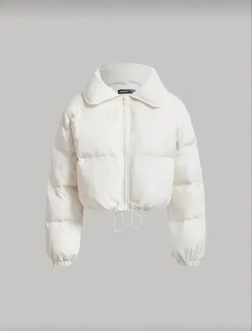 화이트 크롭 다운 자켓