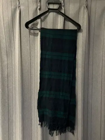 joshua ellis 울 머플러 체크 그린