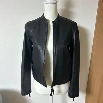 블랙 라무 가죽 자켓 집업