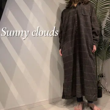 Sunny clouds 타탄 체크 롱 원피스 플란넬