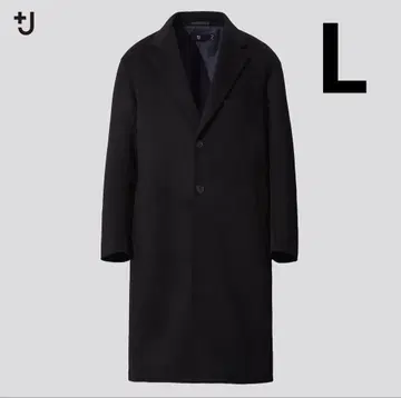UNIQLO +J 캐시미어 블렌드 오버 사이즈 체스터 코트 블랙 L