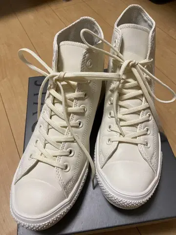 여성용 빅 사이즈 CONVERSE 화이트 하이컷 스니커즈