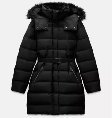 ZARA 후드 부착 다운 자켓 S 사이즈 다운 코트