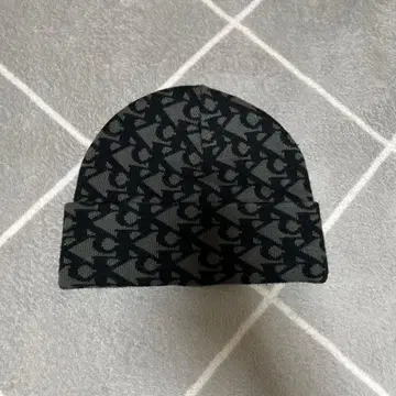 Calvin Klein 니트 모자 블랙 그레이 올 패턴 데드스탁 택