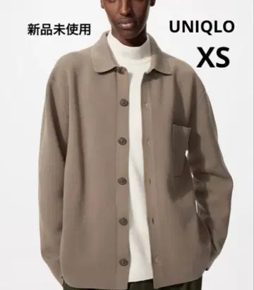 미라노 리브 셔츠 가디건 XS 베이지 유니클로 UNIQLO 미사용 새상품