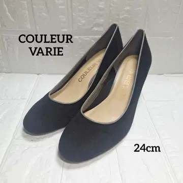 선착순 [미사용급] COULEUR VARIE 블랙 펌프스 24cm