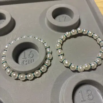 펄과 비즈 팔찌 16cm