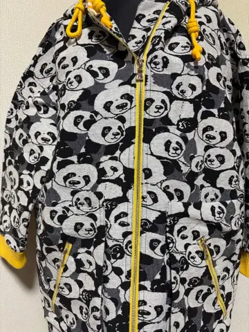 멜란지 팬더 무늬 코트