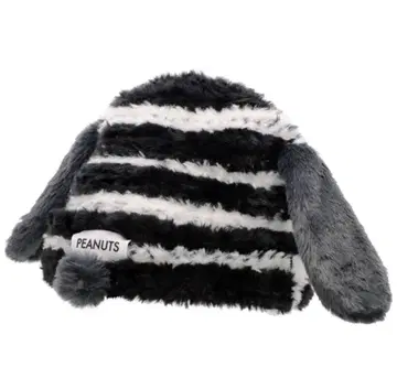 스누피 USJ PEANUTS 블랙 화이트 스트라이프 모자