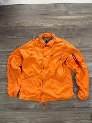 ALPHA INDUSTRIES 오렌지 나일론 자켓 L 사이즈