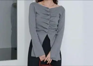 Kastane 프론트 개더 니트 가디건