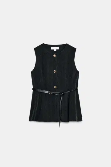 ZARA 자라 벨트 포함 헤링본 페플럼 베스트