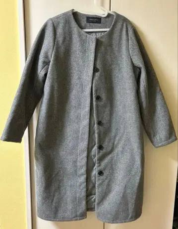 새상품급 쇼콜라피네로프 노카라 코트 그레이 F