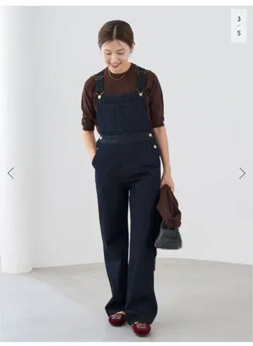 새상품 IENA 네이비 데님 오버롤