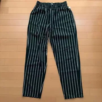 새상품급 COOKMAN 쿠쿠맨 셰프 팬츠 스트라이프 그린 L