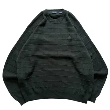 00s IZOD 그리드 코튼 니트 그린 구제 의류