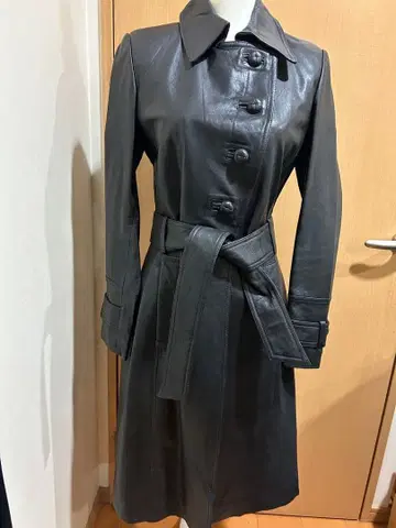 MORGAN 가죽 롱 코트 블랙 컨디션 최상