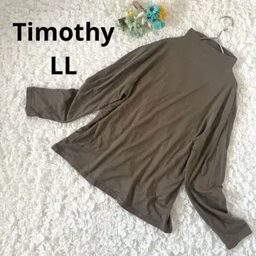 티모시 터틀넥 티셔츠 레이어드 스트레치 카키 브라운 LL
