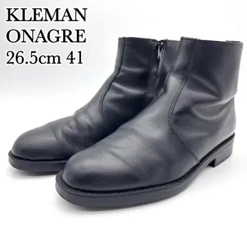 클레망 오너글 부츠 블랙 가죽 사이드 지퍼 밀리터리 41