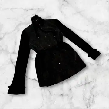 핑키리 엑세리네 플라자 아우터 코트 M 사이즈 니트 블랙