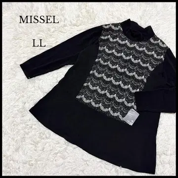 [ MISSEL ] 미제르 하이넥 레이스 튜닉 LL 블랙 깔끔한