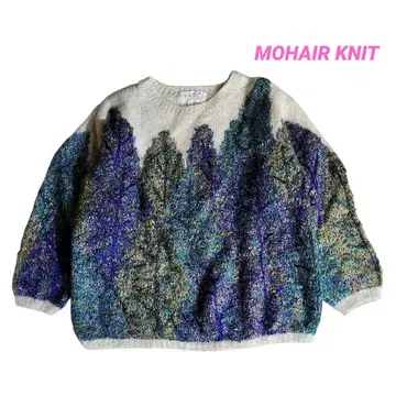 GRES PARIS 모헤어 라메 혼방 트위드풍 절개 니트 69051