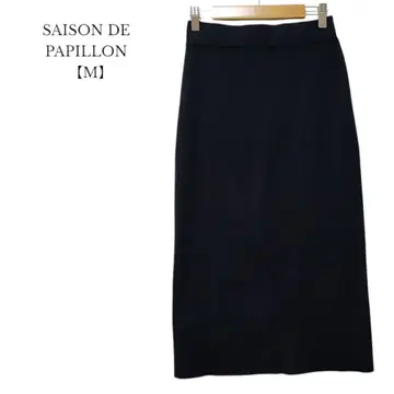 [세존드파피용] 타이트 스커트 리브 니트 스트레치 네이비 M