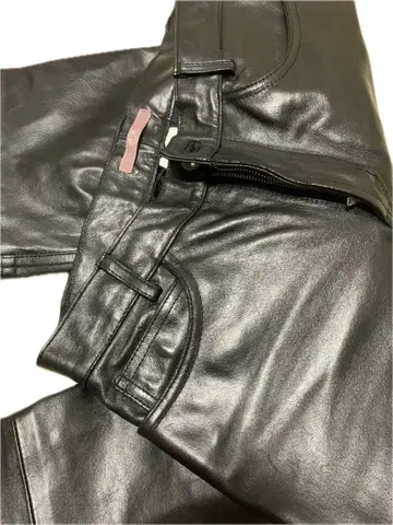 천연 가죽 가죽 팬츠 소가죽 리얼 가죽 스트레이트 40 여성용