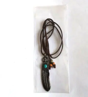 페더 목걸이 터콰이즈석 깃털 모티브 액세서리