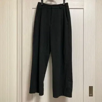 새상품급 유니클로 브러쉬드 저지 턱 와이드 팬츠 다크 그레이 XS